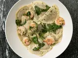 Mezzelune Funghi Rucula Gamberetti