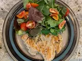 Pollo con papas al horno o ensalada