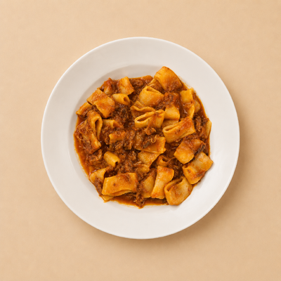 Paccheri salsa cola de buey
