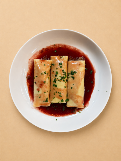 Cannelloni relleno de pato 