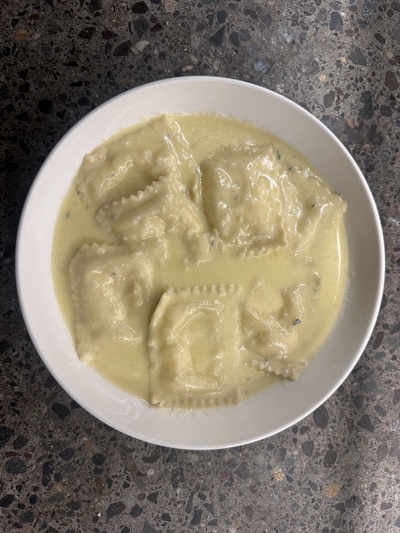 Ravioli relleno de Brie